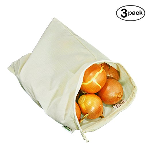 Simple Ecology Organic Cotton Muslin Produce Bag - Large (3 Pack)