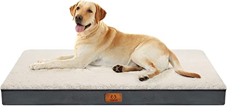 CozyLux Large Orthopedic Foam Dog Bed for Small, Medium, Large and Extra Large Dogs/Cats Up to 50/75/100lbs - Egg-Crate Foam Pet Bed Mat, Removable Washable Cover