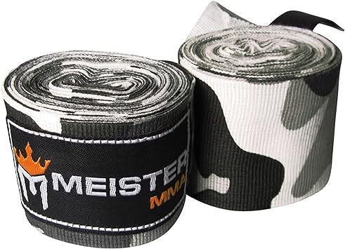 Meister 180" Elastic Cotton Hand Wraps for MMA & Boxing (Pair)