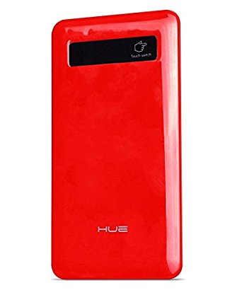 Juno Power Hue Kard - Ultra Thin Red Portable Battery Charger – (3300mAh, USB 5V 1A Output) for all 5v 1A USB Devices