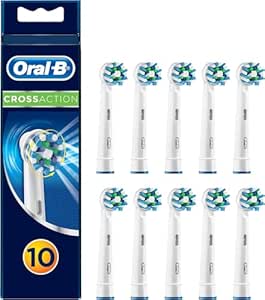 Oral-B Pro Cross Action Toothbrush Heads for Electric Toothbrush, Pack of 10, Suitable for a Post Box