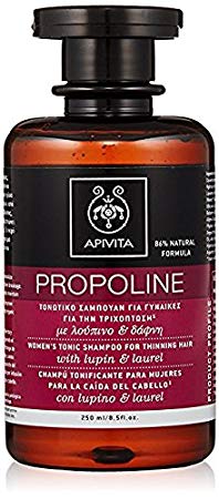 3 X Apivita Propoline Women's Tonic Shampoo for Thinning Hair (3 Bottles x 8.5 fl oz. each one)