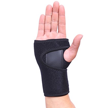 Wrist Brace, Aonsen Wrist Support Removable Wrist hand Splint Support Training Protector, Cushioned to Help With Carpal Tunnel and Relieve and Treat Wrist Pain (Right Hand)-Black