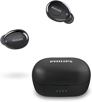 Philips True Wireless Headphones T2205BK/00 (Bluetooth In-Ear Headphones, Voice Assistant, Long Battery Life, IPX4 Splash Resistant, Extra-Small Charging Case) Black – 2020/2021 Model