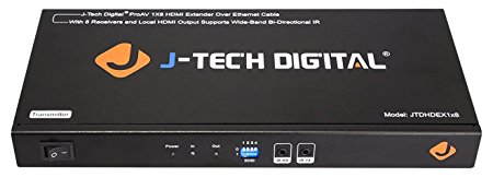 J-Tech Digital JTDHDEX1x8 ProAV Premium Quality 1X8 HDMI Extender/HDMI Amplifier/HDMI Splitter over Ethernet Cable