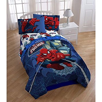 Marvel Ultimate Spiderman Twin Comforter & Sheet Bedding Set Spider-Man