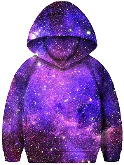 COIKNAVS Boys' Kids Galaxy Space Sweatshirts Pockets Pullover Hoodies