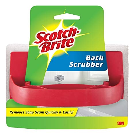 Scotch-Brite Handled Bath Scrubber, 3.5 in. x 5.8 in, 1/Pack