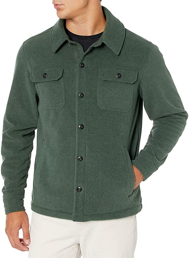 Amazon Essentials Mens Long-Sleeve Polar Fleece Shirt Jacket