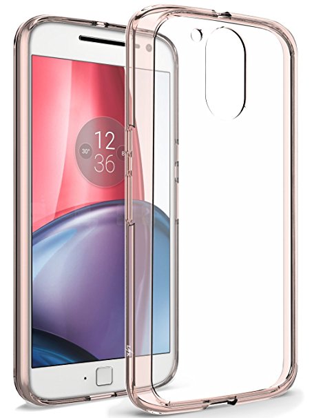 Moto G4 / G4 Plus Case, LK [Crystal Clear] [Air Hybrid] Ultra Slim Shockproof Bumper Cover Case for Motorola Moto G 4th Gen / G Plus 4th Generation (Rose Clear)