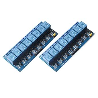 DEVMO 8 Channel DC 5V Relay Module Board, (2PACK) Electrical Equipments 8-Ch Optocoupler Compatible with PIC AVR DSP ARM MCU PLC Smart Home Control Switch