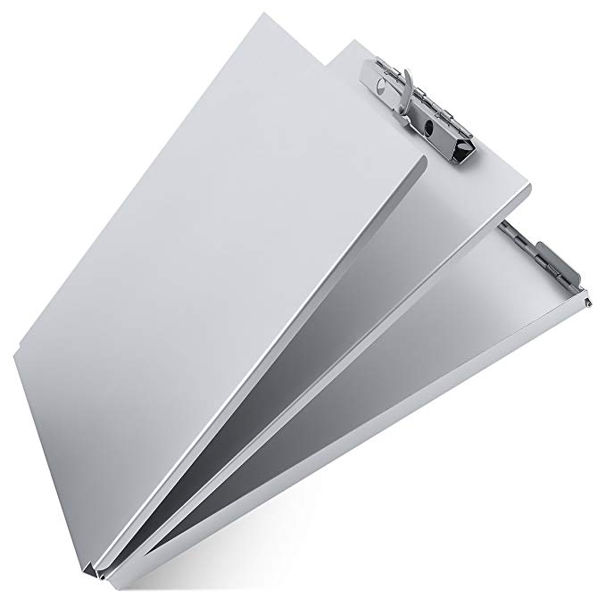 Aluminum Clipboard Metal with Storage Form Holder Aluminum Metal Binder with High Capacity Clip Posse Box Heavy Duty Made - Letter Size Clipboard for Office Business Professionals Stationery Items