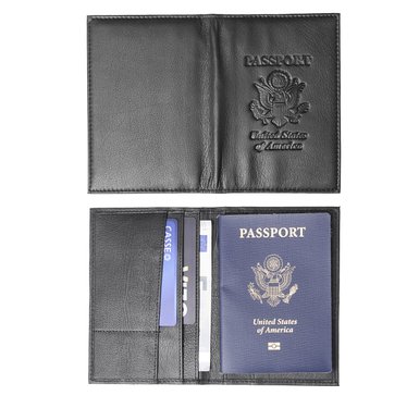 Genuine Leather USA Great Seal Passport Wallet, Case, Holder, Cover for Travel