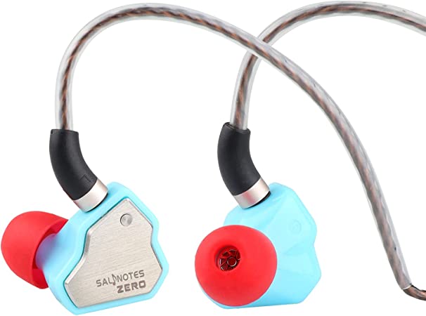 Linsoul 7Hz Salnotes Zero HiFi 10mm Dynamic Driver in-Ear Earphone IEM with Metal Composite Diaphragm Stainless Steel Faceplate Detachable 2Pin OFC Cable (Blue, 7Hz Salnotes Zero)