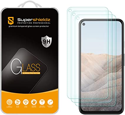 (3 Pack) Supershieldz Designed for Google Pixel 5a Tempered Glass Screen Protector, Anti Scratch, Bubble Free