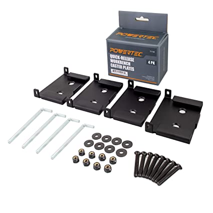 POWERTEC 71132V Quick-Release Workbench Caster Plates, 4-Pack