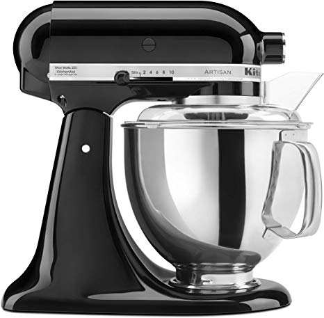 KitchenAid KSM150PSOB Artisan 5-Quart Stand Mixer, Onyx Black