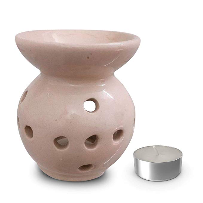 Relic Touch Ceramic White Tart Tealight Incense Aroma Lamp Diffuser 1 Piece (1 Tea Light Candle Included)