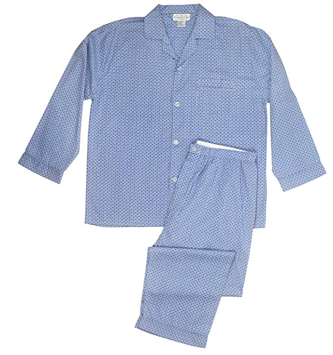 Men's Woven Sleepwear Long Sleeve Pajama Set Cotton Blend - Regular & Big Sizes