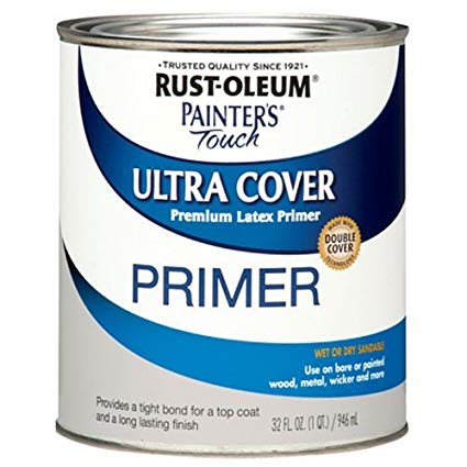 Rust-Oleum 1980502 Painters Touch Quart Latex, Flat Gray Primer