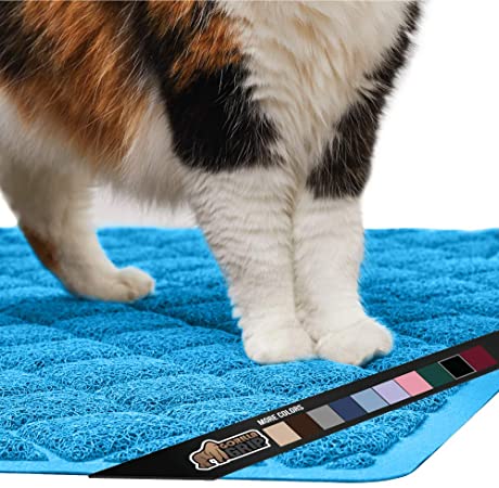 Gorilla Grip Original Premium Durable Cat Litter Mat, 24x17, Water Resistant, Traps Litter from Box and Cats, Scatter Control, Soft on Kitty Paws, Easy Clean Cat Mat, Dark Turquoise