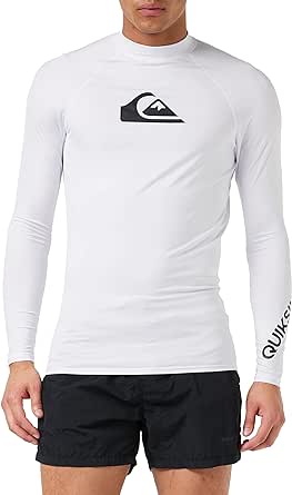 Quiksilver mens All Time Long Sleeve Rashguard UPF 50 Sun Protection Surf Shirt