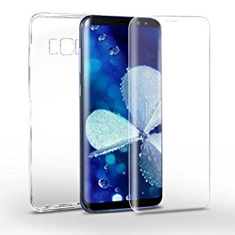 Ameauty Galaxy S8 Plus Screen Protector Tempered Glass, Full Coverage, Case Friendly, Bubble-free Film   Samsung Galaxy S8 Plus Case (Transparent)
