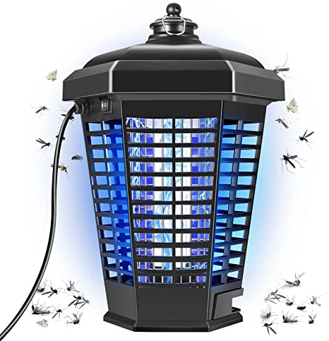 Bug Zapper, Electric Bug Zapper Outdoor, 4200V Powerful Mosquito Killer, Insect Fly Trap for Indoor and Outdoor, Mosquito Lamp for Patio, Backyard, Home (Black)