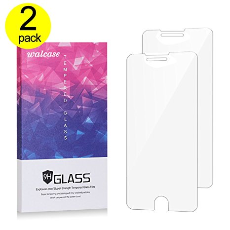 iPhone 7 Plus Screen Protector,Walcase [2 Pack] 3D Touch Tempered Glass Protector 9H Hardness Anti Scratch Extreme HD Clear Screen Cover Protection Film for Apple 7 Plus 2016,iPhone 6 6s Plus 5.5 inch