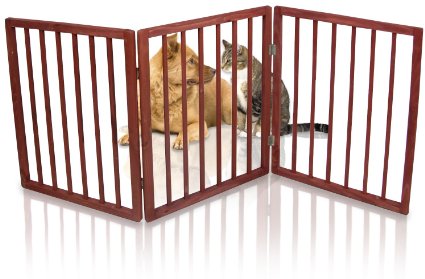Kleeger Freestanding Folding Indoor Safety Wooden Pet Gate For Home Or Office. No Tools Required, Easy To Set Up