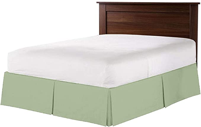 550 TC Egyptian Cotton Bedding 1X Bed Skirt 11" Inch Drop Full (54X75) Sage Solid