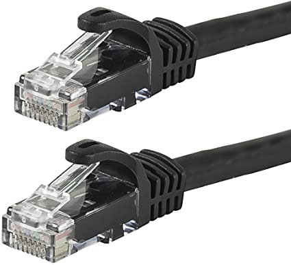 Monoprice Cat5e Ethernet Patch Cable - 14 feet - Black | Snagless RJ45, Stranded, 350Mhz, UTP, Pure Bare Copper Wire, 24AWG - Flexboot Series