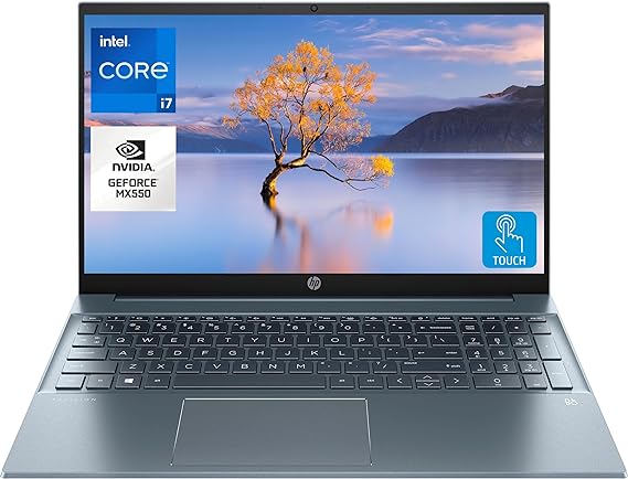 HP Pavilion 15.6" FHD Touchscreen Laptop, Intel 13th Gen Core i7-1355U Processor, GeForce MX550 Graphics, Wi-Fi 6, Backlit Keyboard, HDMI, Webcam, Windows 11 Home, Blue (32GB RAM | 1TB SSD)