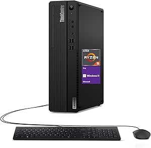 Lenovo ThinkCentre Business SFF Desktop, AMD Ryzen 5 Pro 4650G(Beat i5-10400), AMD Radeon Graphics, 16GB RAM, 256GB SSD   1TB HDD, Bluetooth, Wired KB & M, Wi-Fi, DP, Windows 11 Pro, Black