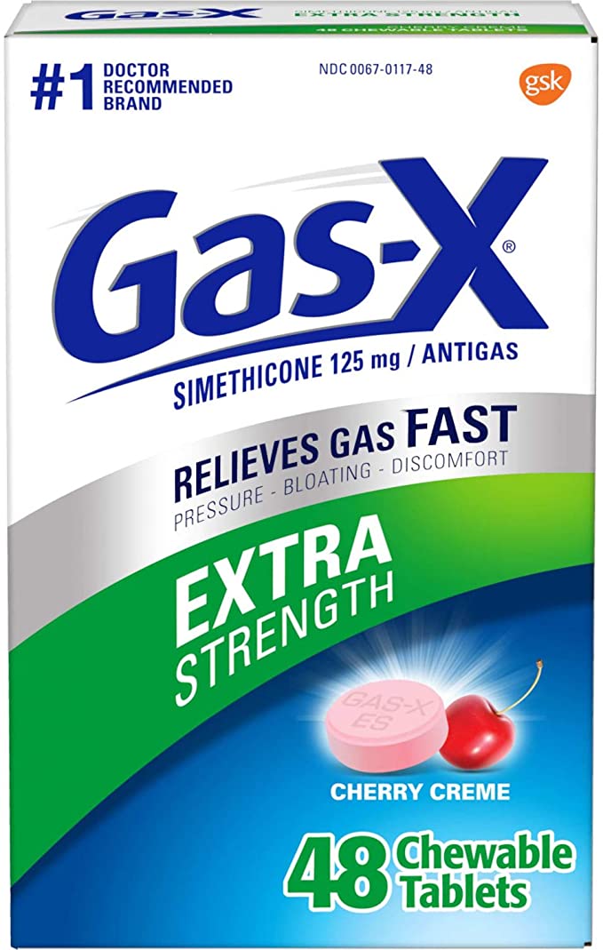 Gas-X Chewables Extra Strength Cherry Creme Tablets 48 ea (Pack of 6)