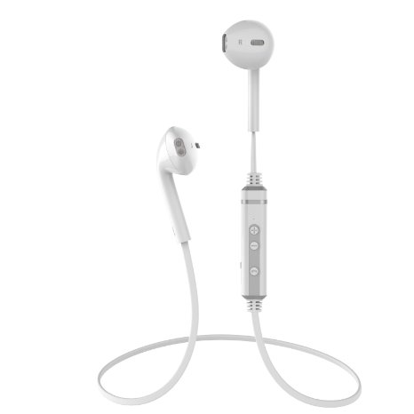 Bluetooth Headphones Wireless Bluetooth V41 Stereo Headset with MicApt-x CVC60 Noise Cancellation Sweatproof Running Earbuds White