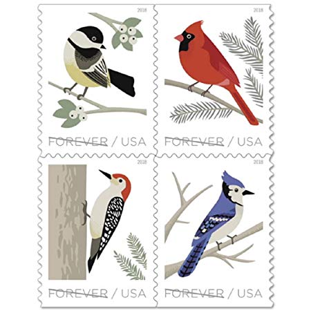 USPS Forever Stamp Sheets Featuring Birds (1 Sheet, Birds in Winter)