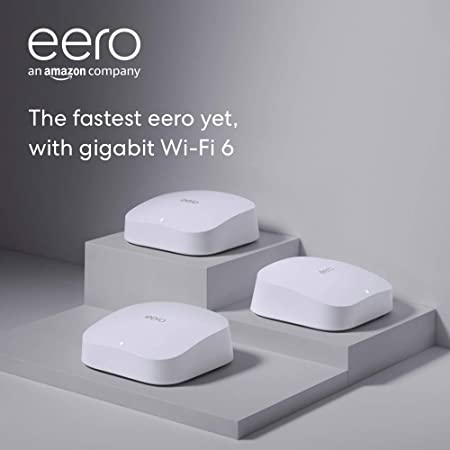 Introducing Amazon eero Pro 6 tri-band mesh Wi-Fi 6 system with built-in Zigbee smart home hub (3-pack)