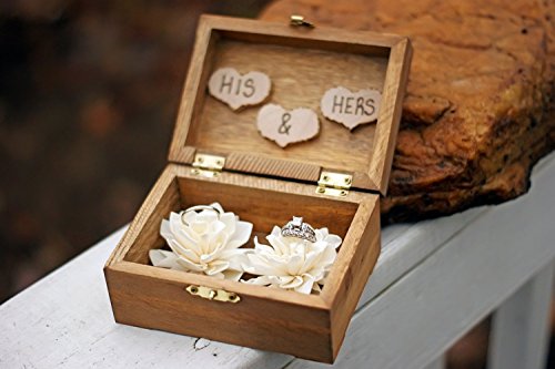 Rustic Wedding Sola Flower Ring Box - Rustic Wedding Decor - Ring Bearer Pillow - Wedding Ring Box - Wedding Ring Holder- Ring Bearer Box