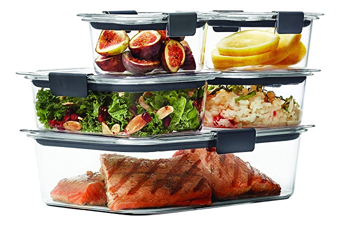 Rubbermaid Brilliance Food Storage Container, 100% Leak Proof, BPA-free Plastic, 10-piece Set