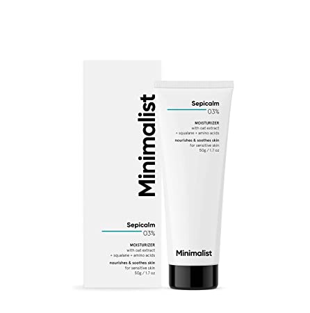 Minimalist 3% Sepicalm + Oats Moisturizer for Face | Lightweight Moisturizer For Oily, Acne Prone Skin | Non comedogenic & Fragrance free