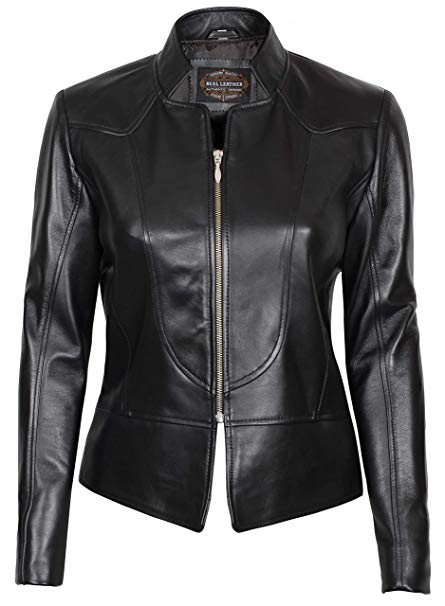 Brown Leather Jacket Women - Real Lambskin Black Womens Leather Jacket