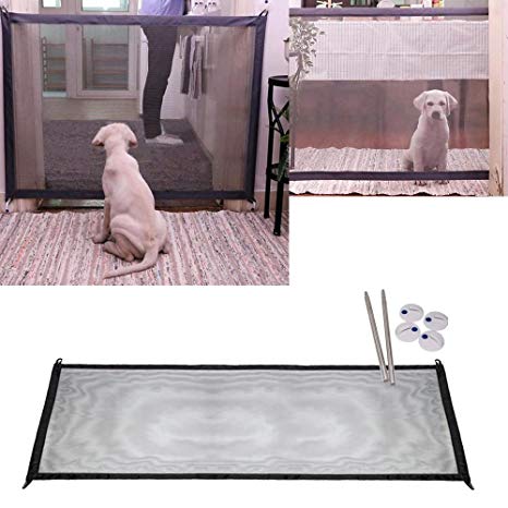Hongxin Hot Sale Magic Pet Gate For Dogs The Ingenious Mesh Safe Guard And Install Anywhere Pet Dog Safety Enclosure Dog Gate Dog Cat Fences Creative Gift