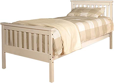 Comfy Living 3ft Single Atlantis Style Wooden Pine Bed Frame in White