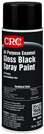 CRC All Purpose Enamel Spray Paint, 10 oz Aerosol Can, Gloss Black