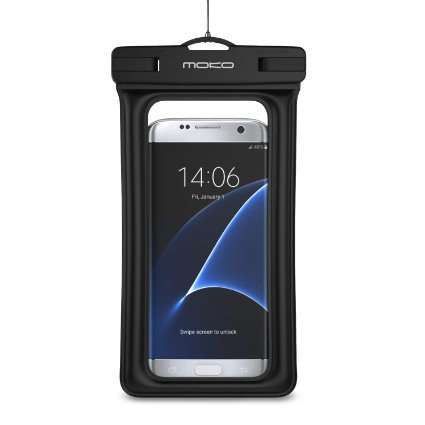 Floating Waterproof Case, MoKo Universal Dry Bag With Armband & Neck Strap for iPhone 7 / SE / 6s Plus / 6 Plus / 6s / 6, Galaxy S7 / S7 Edge / Note 7 / 5 / S6 Edge , Also fits device up to 6", BLACK