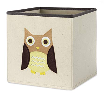 Whitmor Kids Canvas Collapsible Cube-Brown Owl