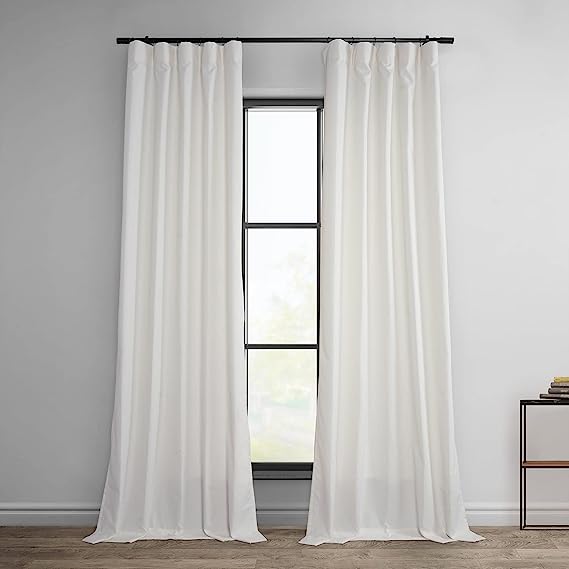HPD Half Price Drapes Dobby Linen Room Darkening Curtains for Bedroom 50 X 84 (1 Panel), DWFL-221002-84, Bright White