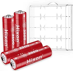 Hixon 1.5V Rechargeable Lithium AA Batteries,4Pack 3500mWh High Capacity Double AA Li-ion Battery,1600 Cycles,for Xbox/VR,Blink,Smart Lock (Battery Only)