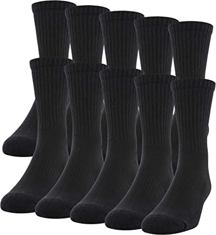 Gildan mens Cotton Crew Socks, 10 Pair